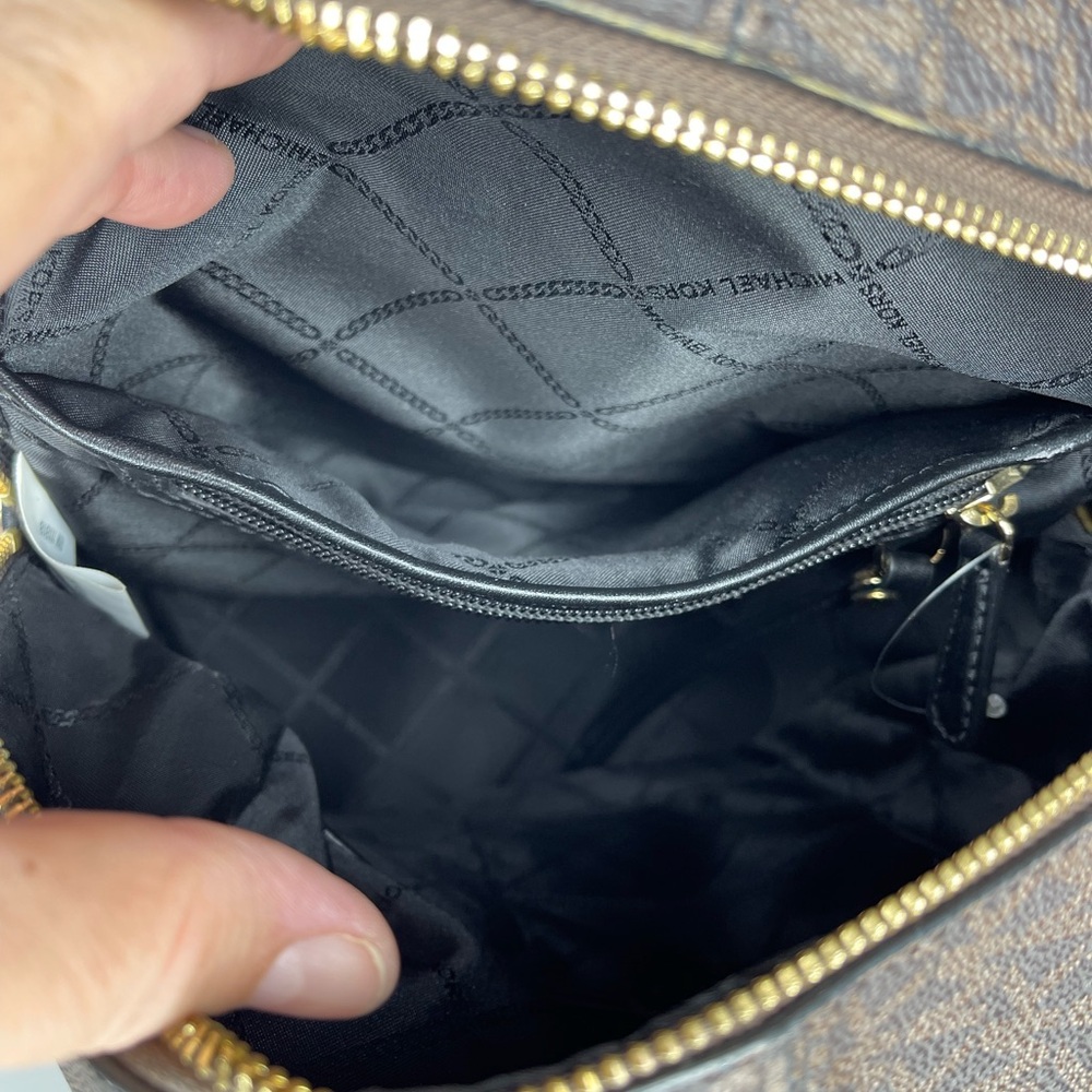 Michael Kors Rhea Studded Leopard Print Calf Hair Backpack - Picture 8 of 16